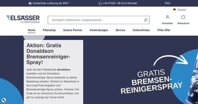 Startseite von Elsässer Filtertechnik