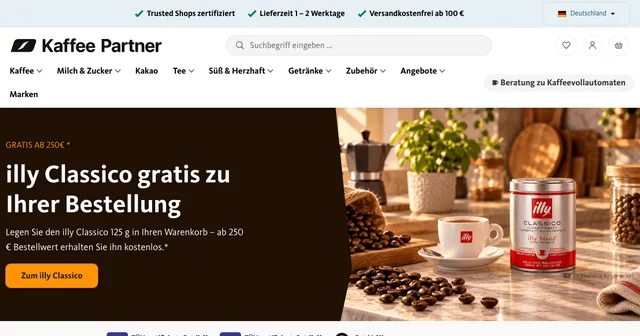 Startseite von Kaffee Partner