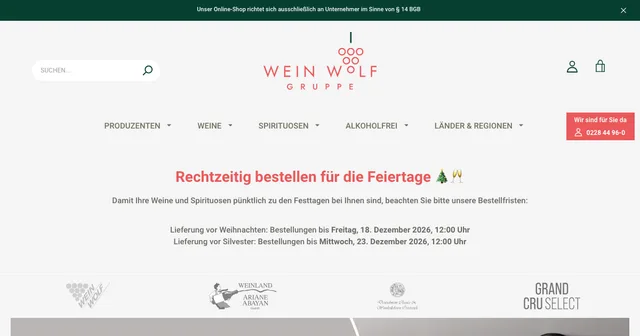 Startseite von Wein Wolf